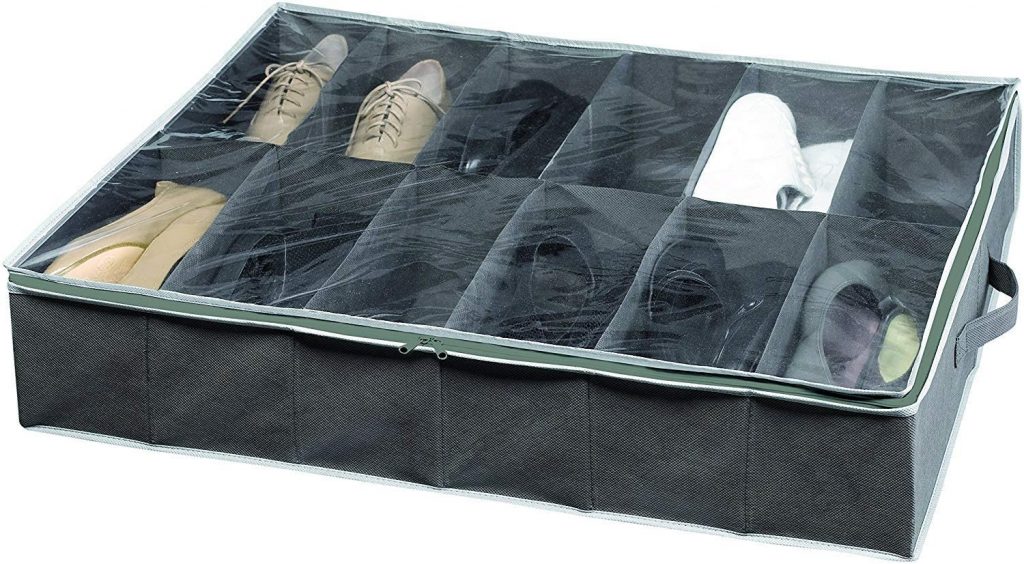 organizer scarpe sotto letto trasparente